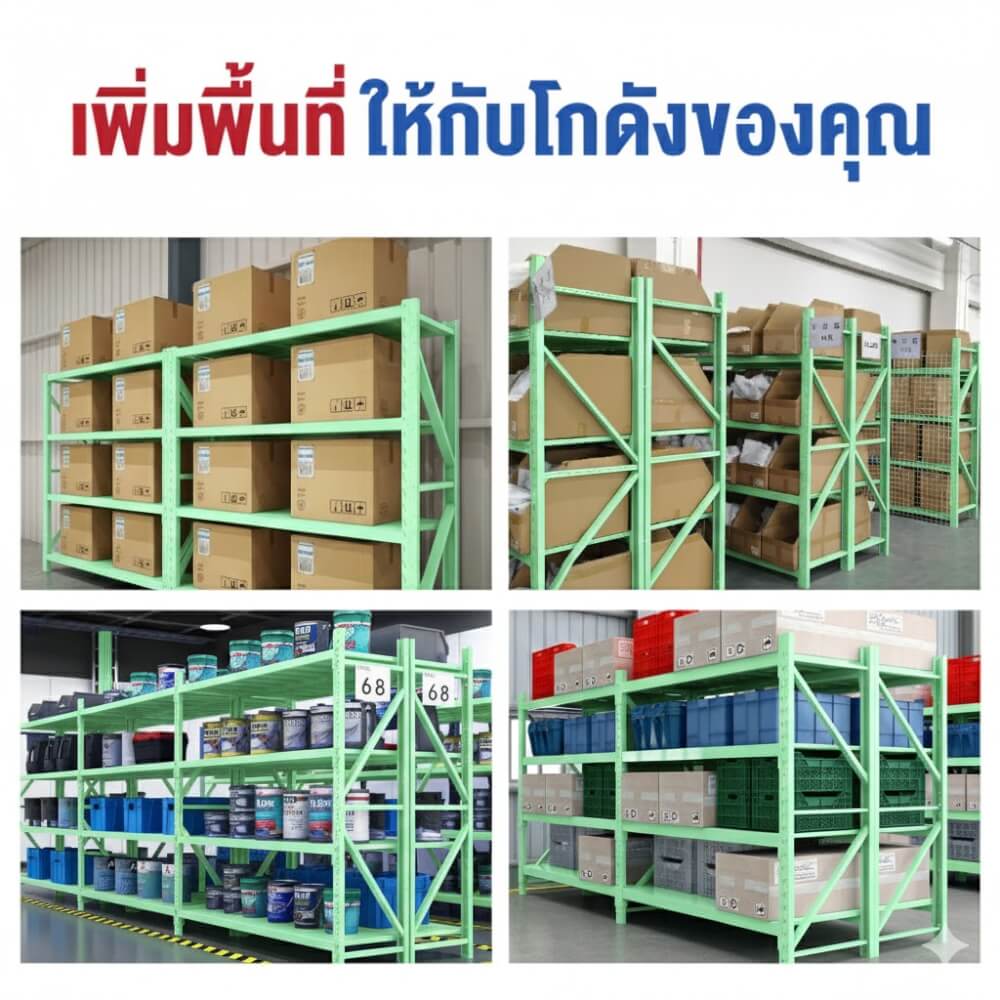 ชั้นวางของโล่ง 4 ชั้น ELIFE 200X200X40 ซม. สีเขียว_6